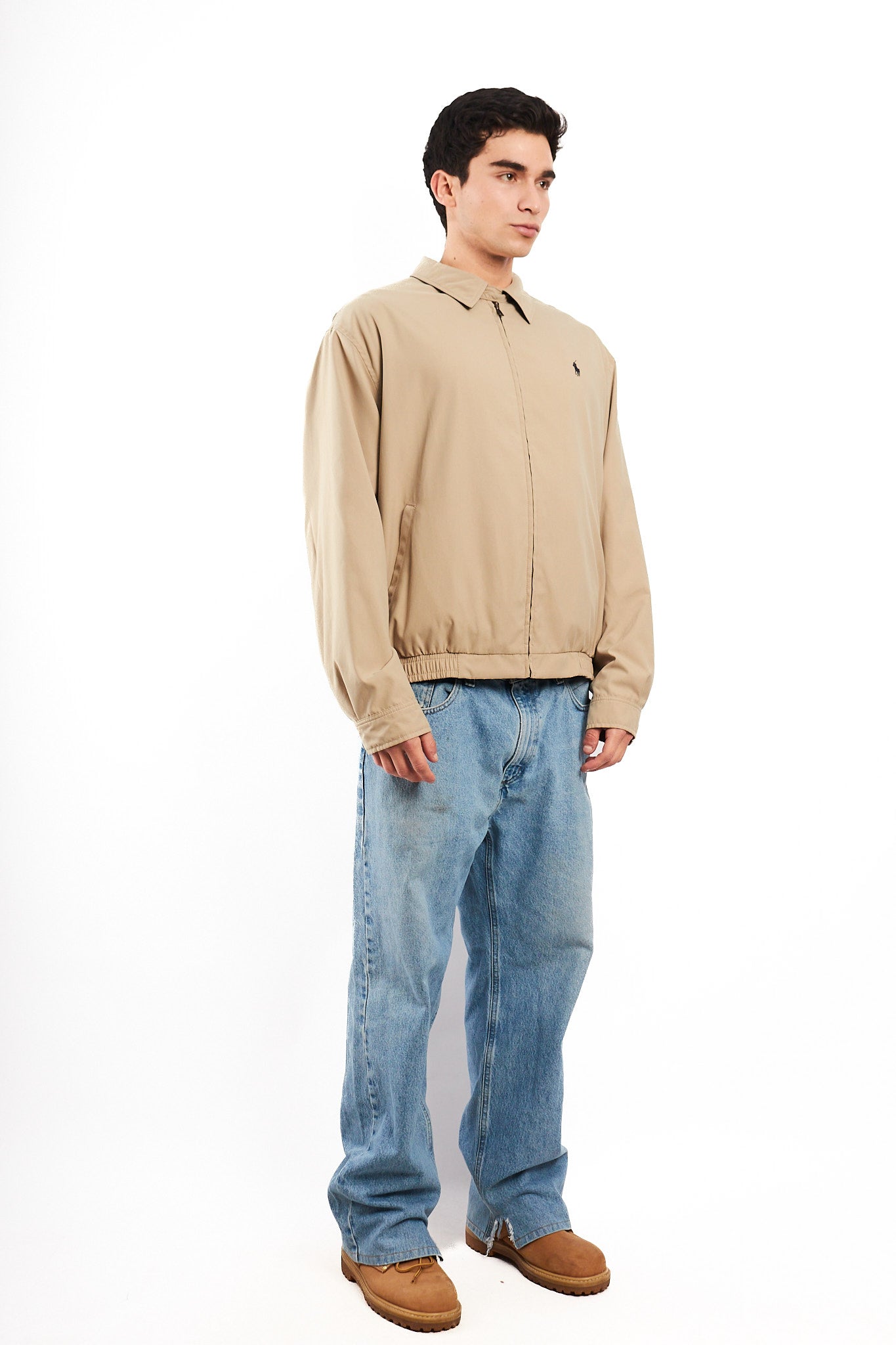 2000 Vintage Polo Ralph Lauren Khakhi Bi-Swing Impermeable Harrington (L)