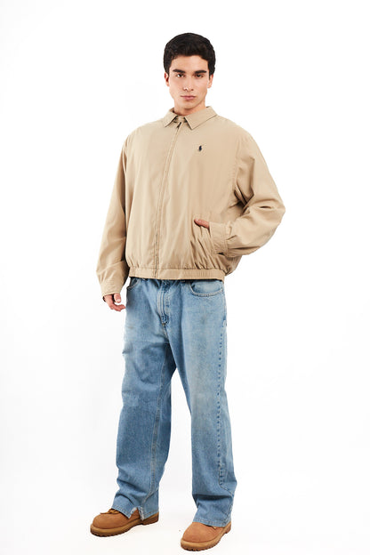 2000 Vintage Polo Ralph Lauren Khakhi Bi-Swing Impermeable Harrington (L)
