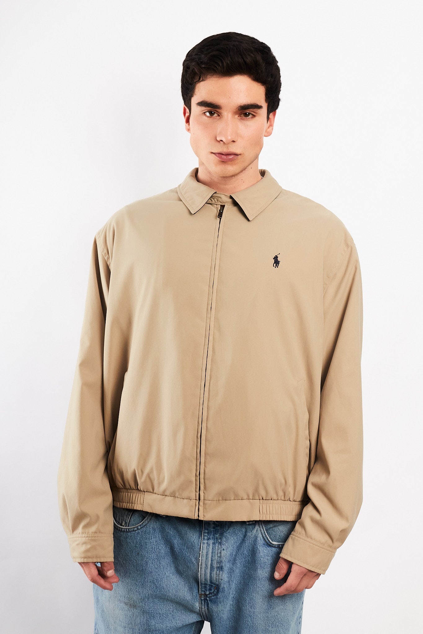 2000 Vintage Polo Ralph Lauren Khakhi Bi-Swing Impermeable Harrington (L)