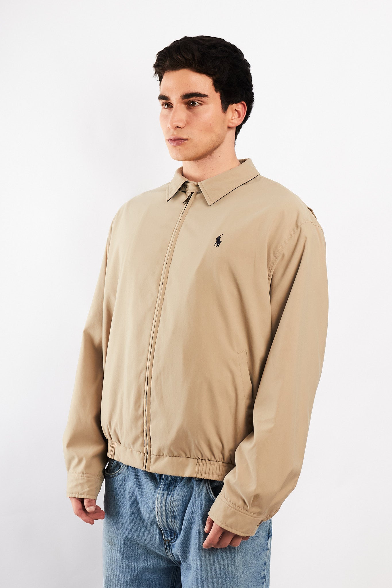 2000 Vintage Polo Ralph Lauren Khakhi Bi-Swing Impermeable Harrington (L)