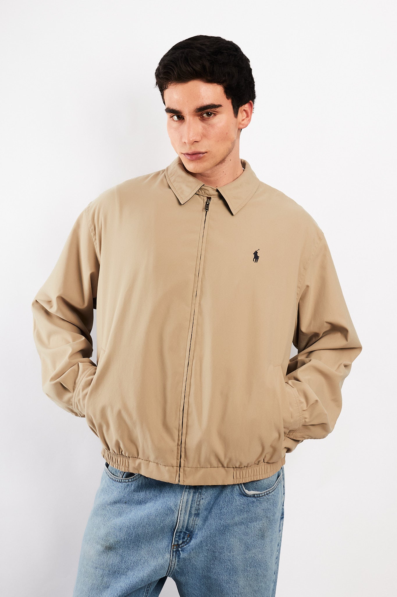 2000 Vintage Polo Ralph Lauren Khakhi Bi-Swing Impermeable Harrington (L)