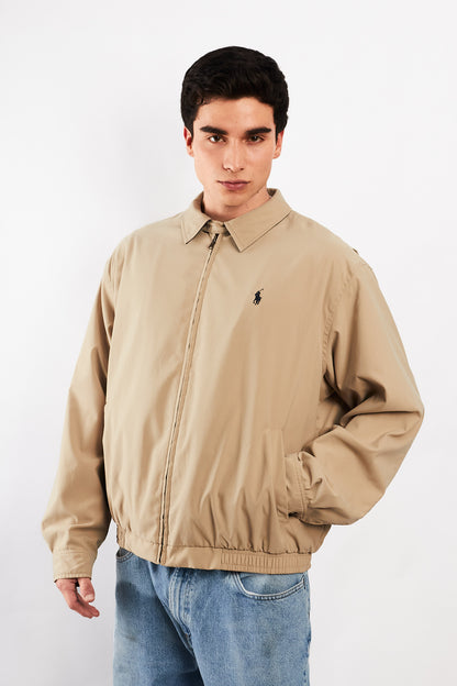2000 Vintage Polo Ralph Lauren Khakhi Bi-Swing Impermeable Harrington (L)