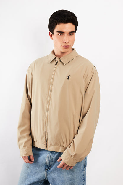 2000 Vintage Polo Ralph Lauren Khakhi Bi-Swing Impermeable Harrington (L)