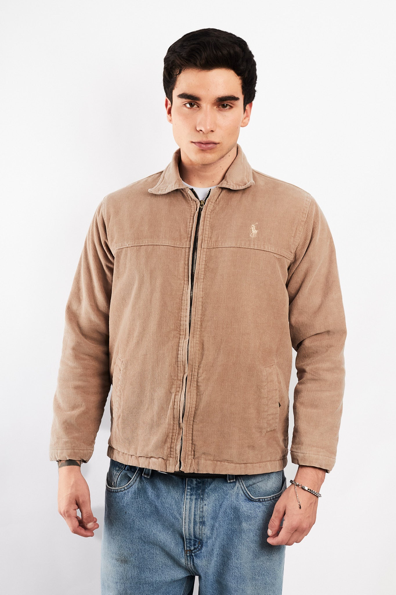 2000 Polo Sport Ralph Lauren Light Camel Corduroy Harrington (S)