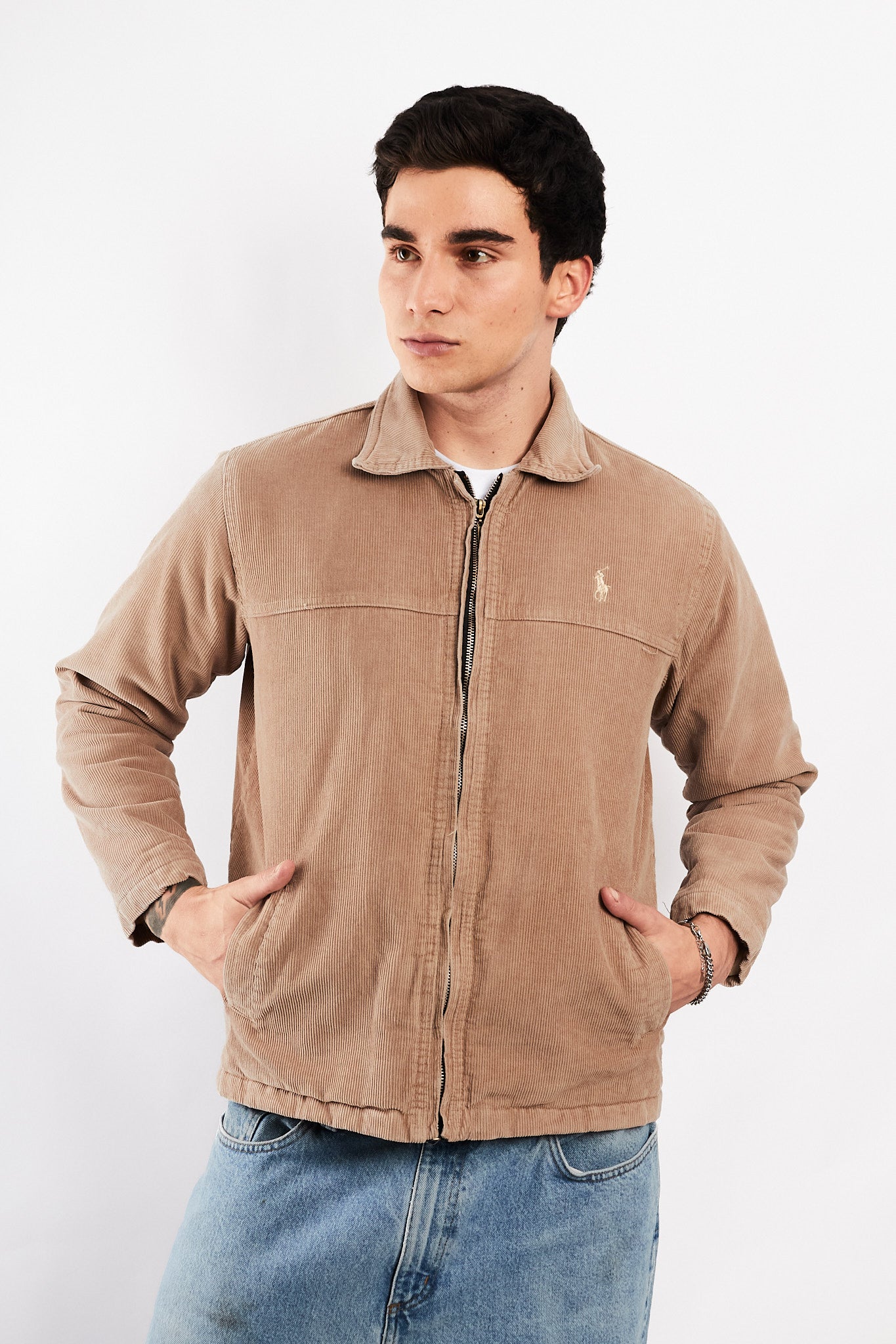 2000 Polo Sport Ralph Lauren Light Camel Corduroy Harrington (S)