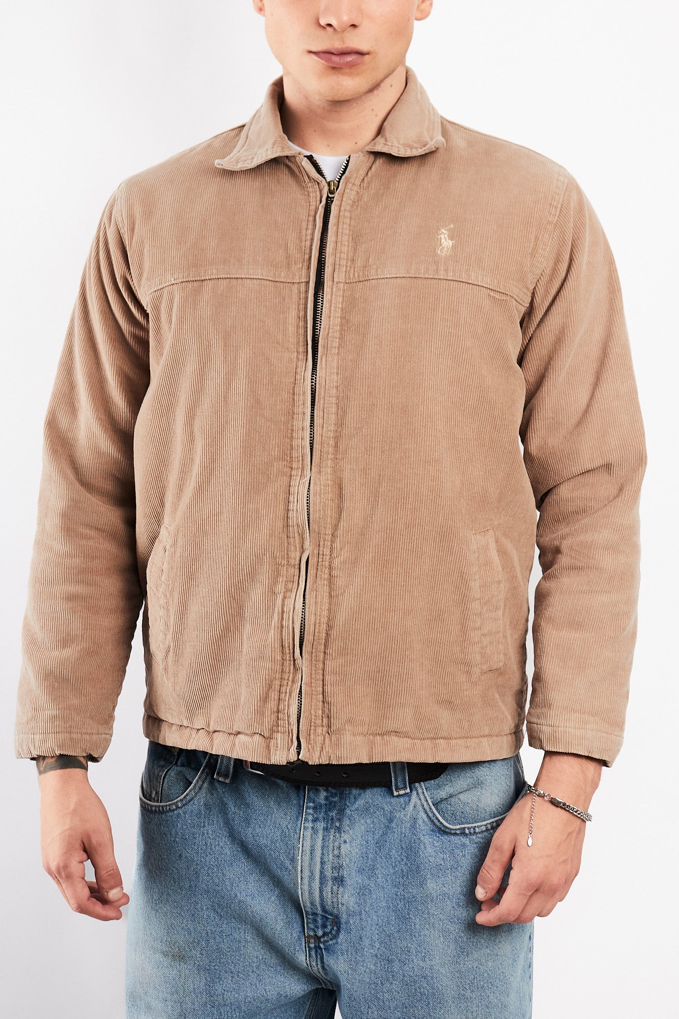 2000 Polo Sport Ralph Lauren Light Camel Corduroy Harrington (S)