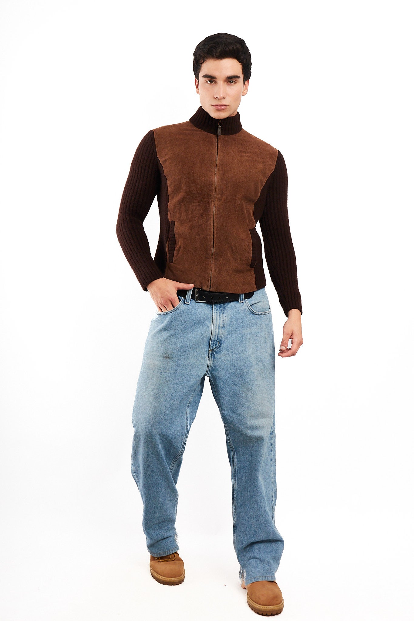 2000 Vintage Ralph Lauren Leather/Cachemir/Merino Wool Jacket (S)