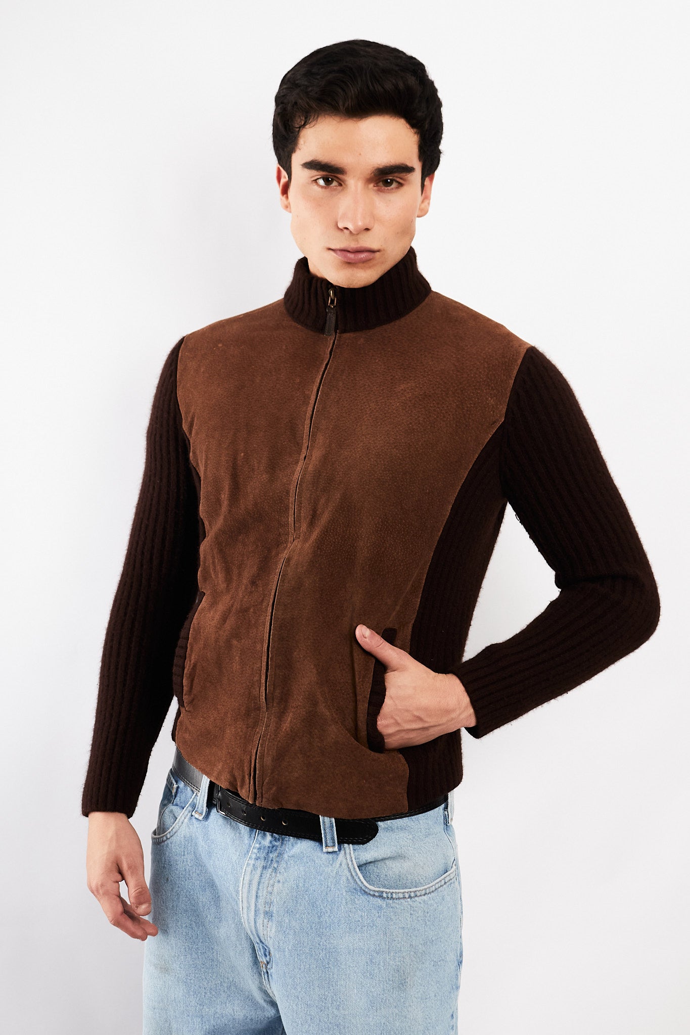 2000 Vintage Ralph Lauren Leather/Cachemir/Merino Wool Jacket (S)