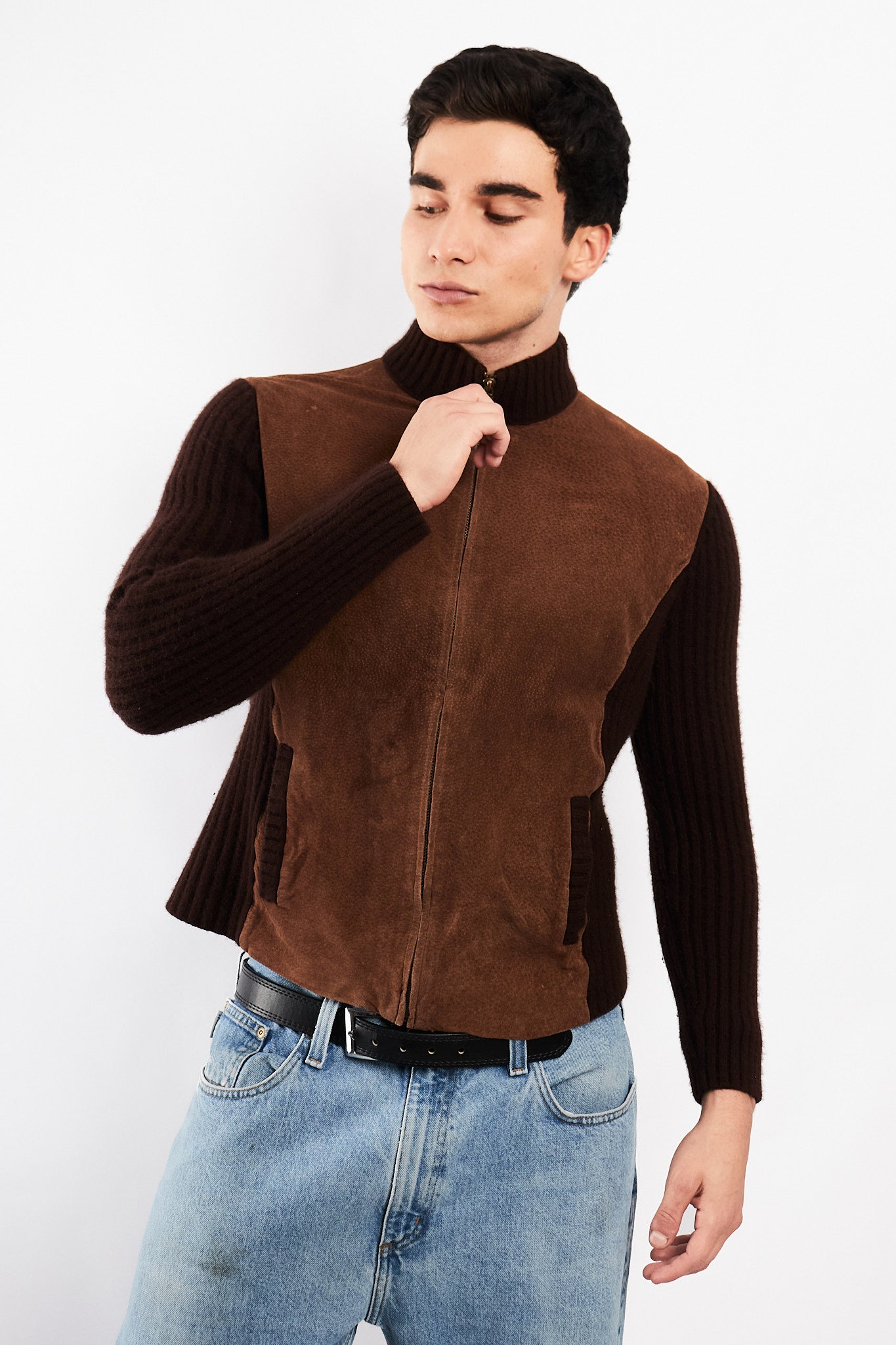 2000 Vintage Ralph Lauren Leather/Cachemir/Merino Wool Jacket (S)