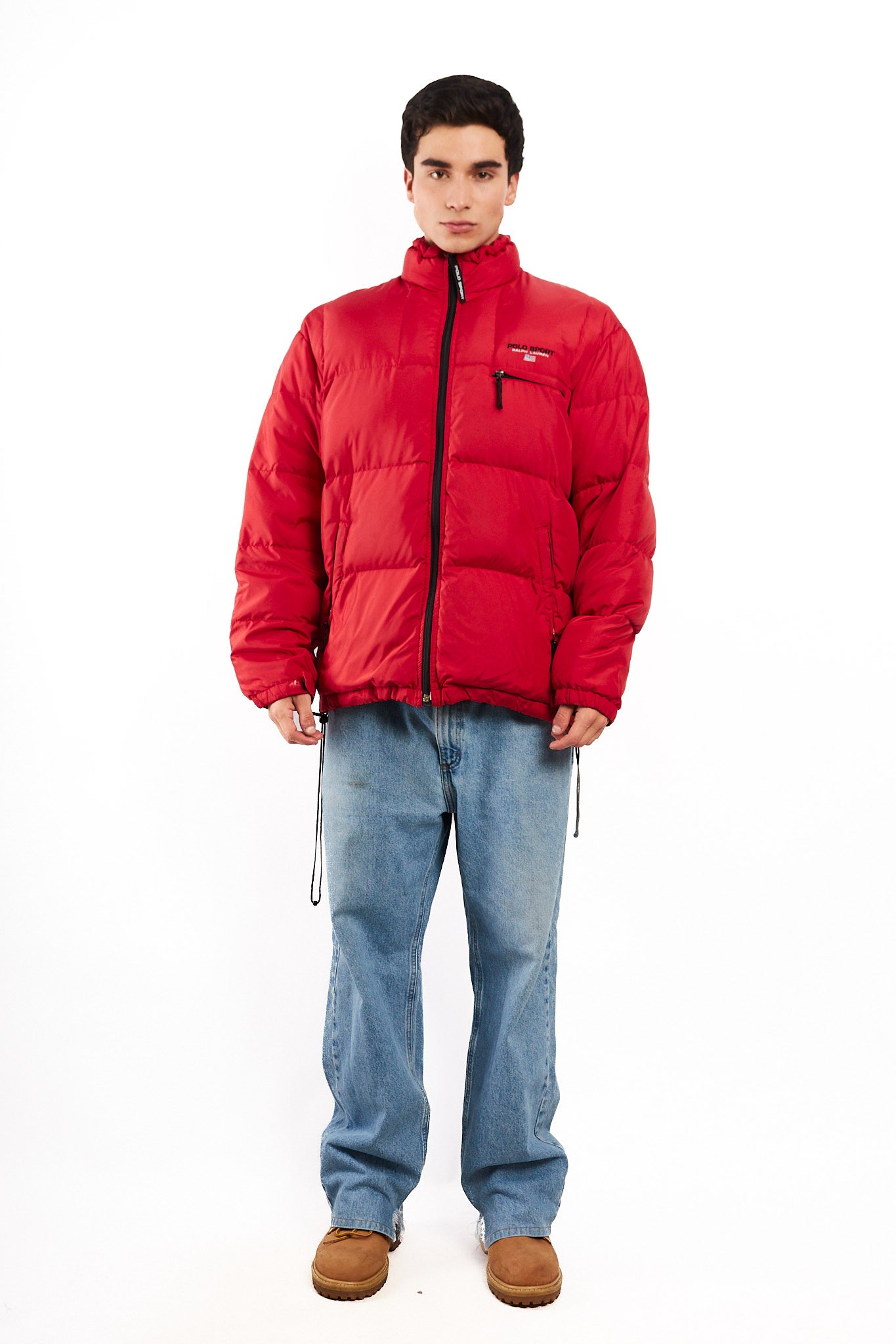 2000 Vintage Polo Sport RL Rust Red Impermeable Down Puffer Jacket (L/XL)