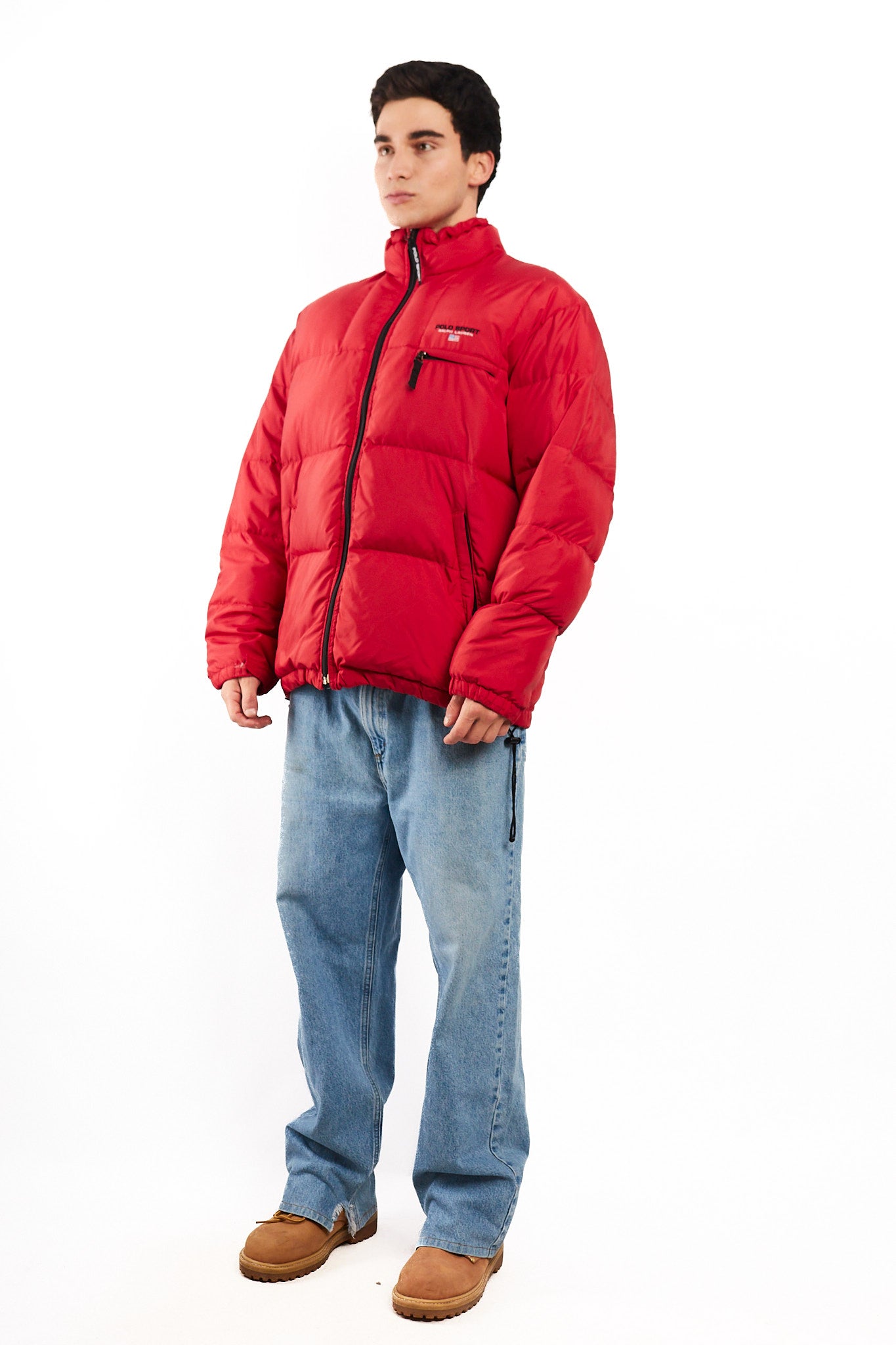 2000 Vintage Polo Sport RL Rust Red Impermeable Down Puffer Jacket (L/XL)