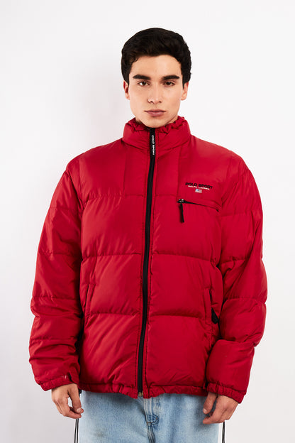 2000 Vintage Polo Sport RL Rust Red Impermeable Down Puffer Jacket (L/XL)