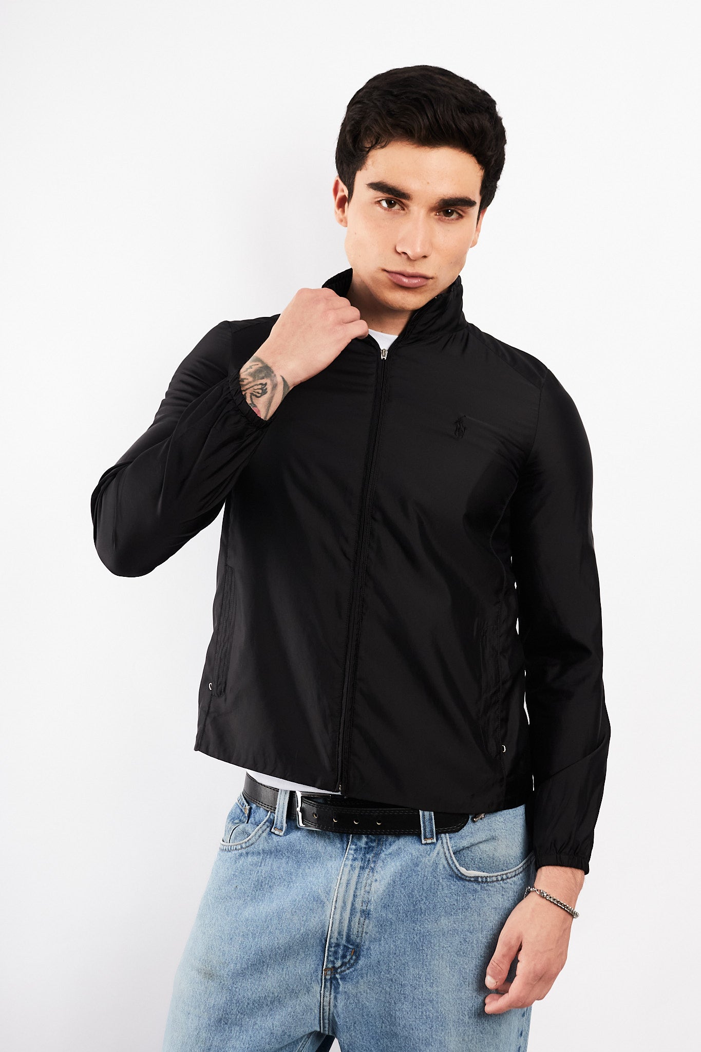 2000 Vintage Polo Ralph Lauren Black Impermeable Winbreaker (S)