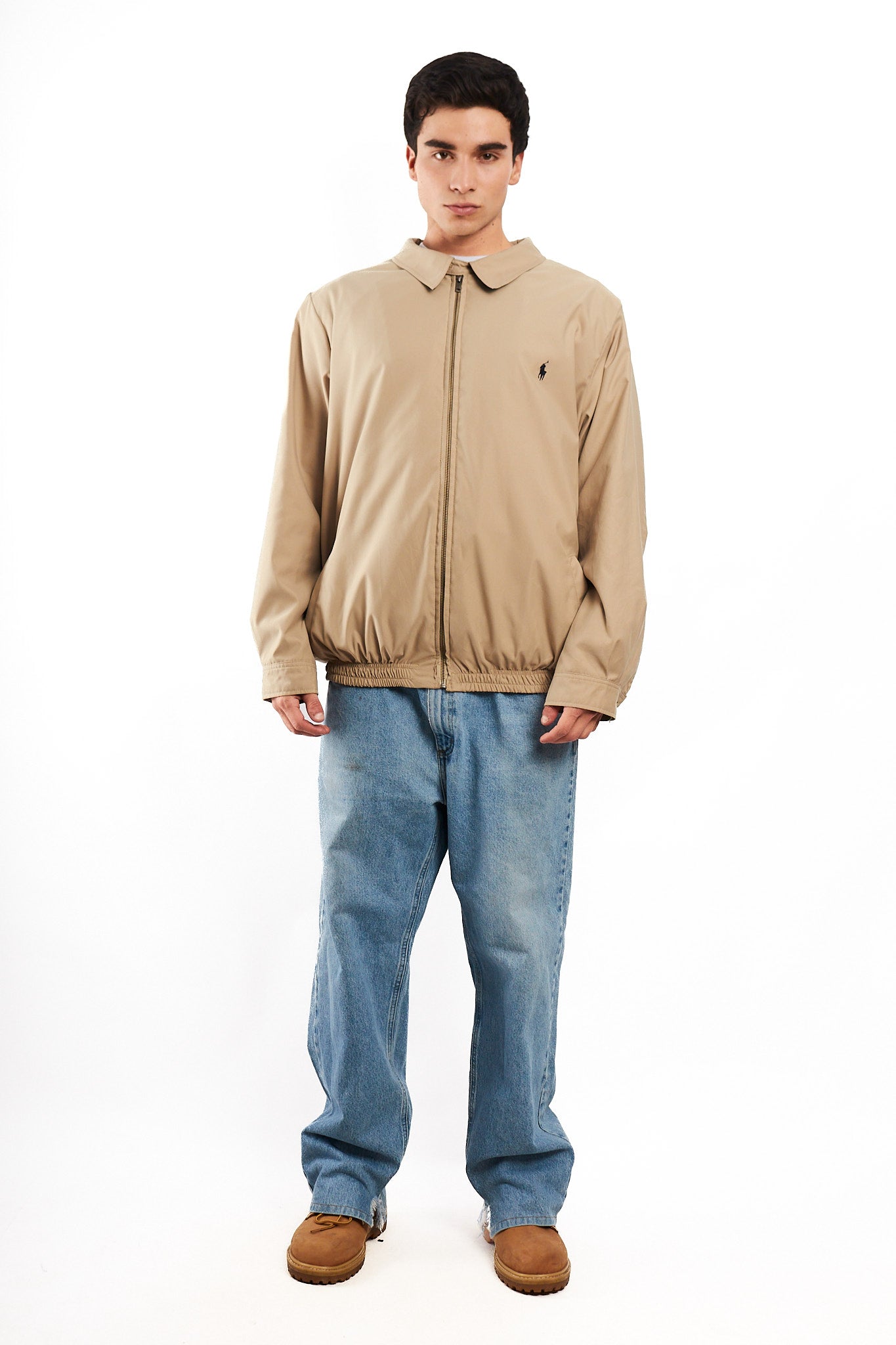 2000 Vintage Polo Ralph Lauren Khakhi bi-swing Impermeable Harrington (L/XL)