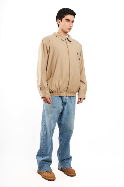 2000 Vintage Polo Ralph Lauren Khakhi bi-swing Impermeable Harrington (L/XL)