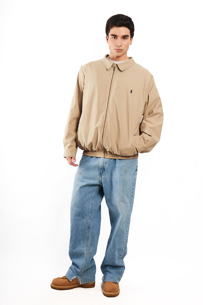 2000 Vintage Polo Ralph Lauren Khakhi bi-swing Impermeable Harrington (L/XL)