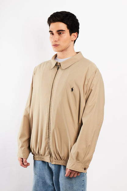 2000 Vintage Polo Ralph Lauren Khakhi bi-swing Impermeable Harrington (L/XL)