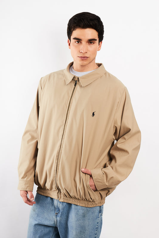2000 Vintage Polo Ralph Lauren Khakhi bi-swing Impermeable Harrington (L/XL)