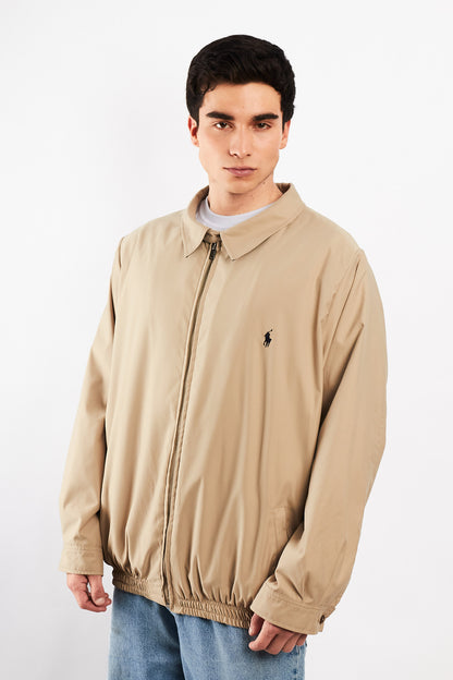 2000 Vintage Polo Ralph Lauren Khakhi bi-swing Impermeable Harrington (L/XL)