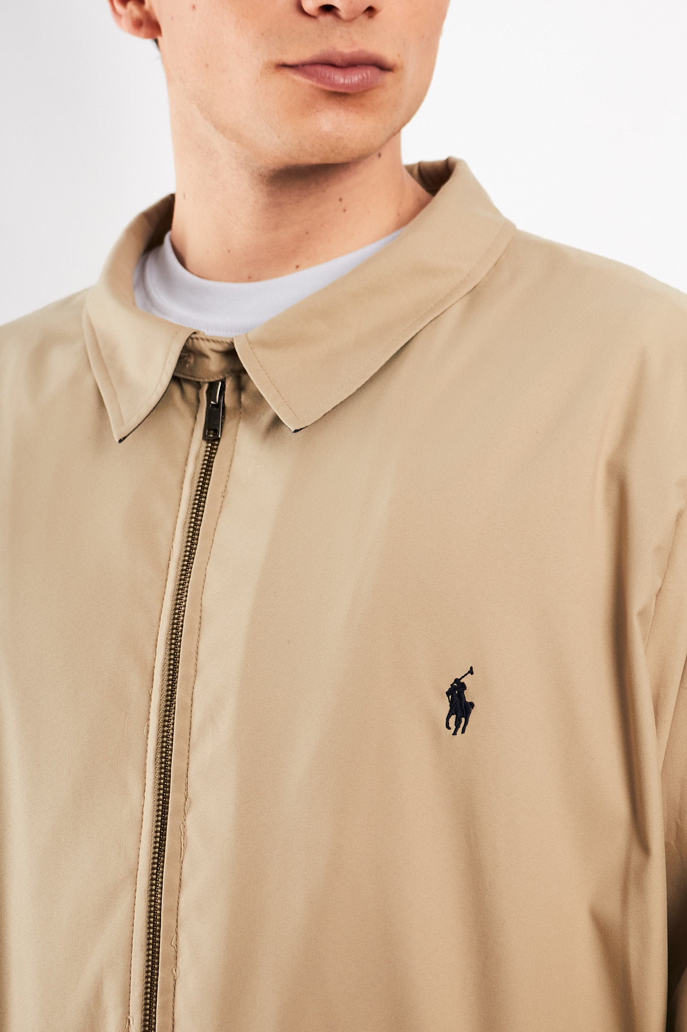 2000 Vintage Polo Ralph Lauren Khakhi bi-swing Impermeable Harrington (L/XL)