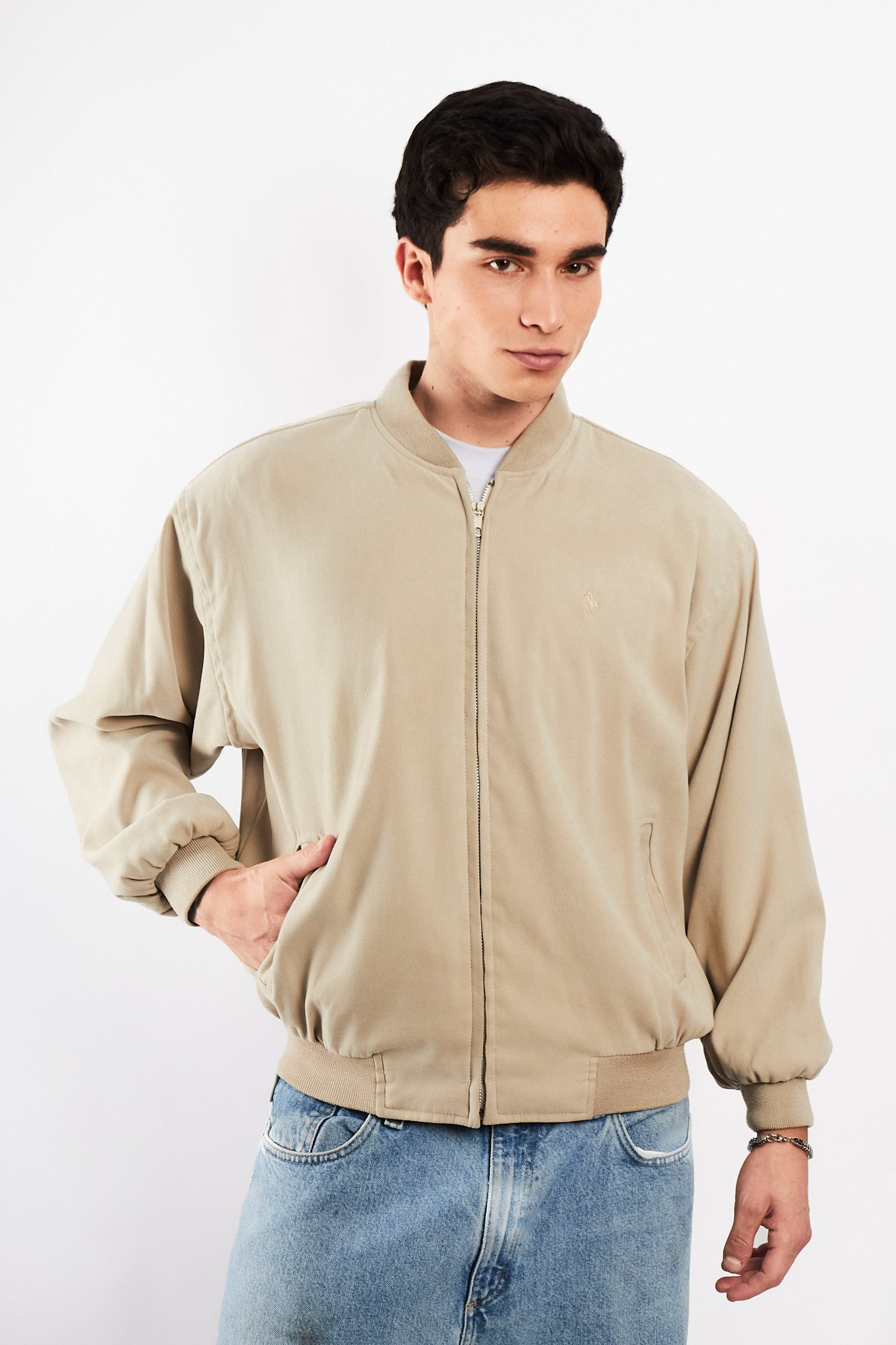 1990 Vintage Polo Ralph Lauren Sport Sand Bomber Jacket (M/L)