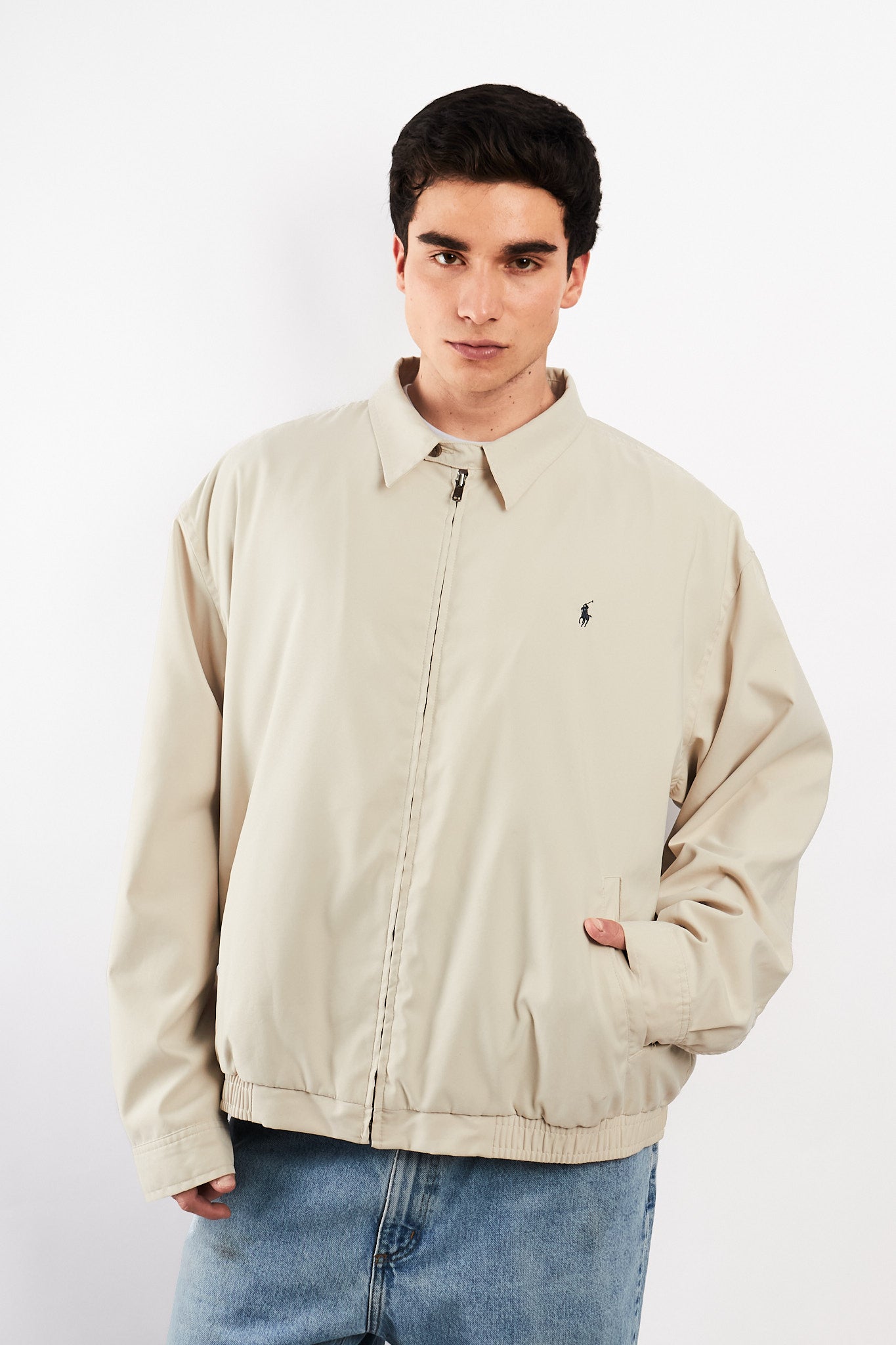 1990 Vintage Polo Golf Ralph Lauren Bone Bi-swing Harrington (XL)
