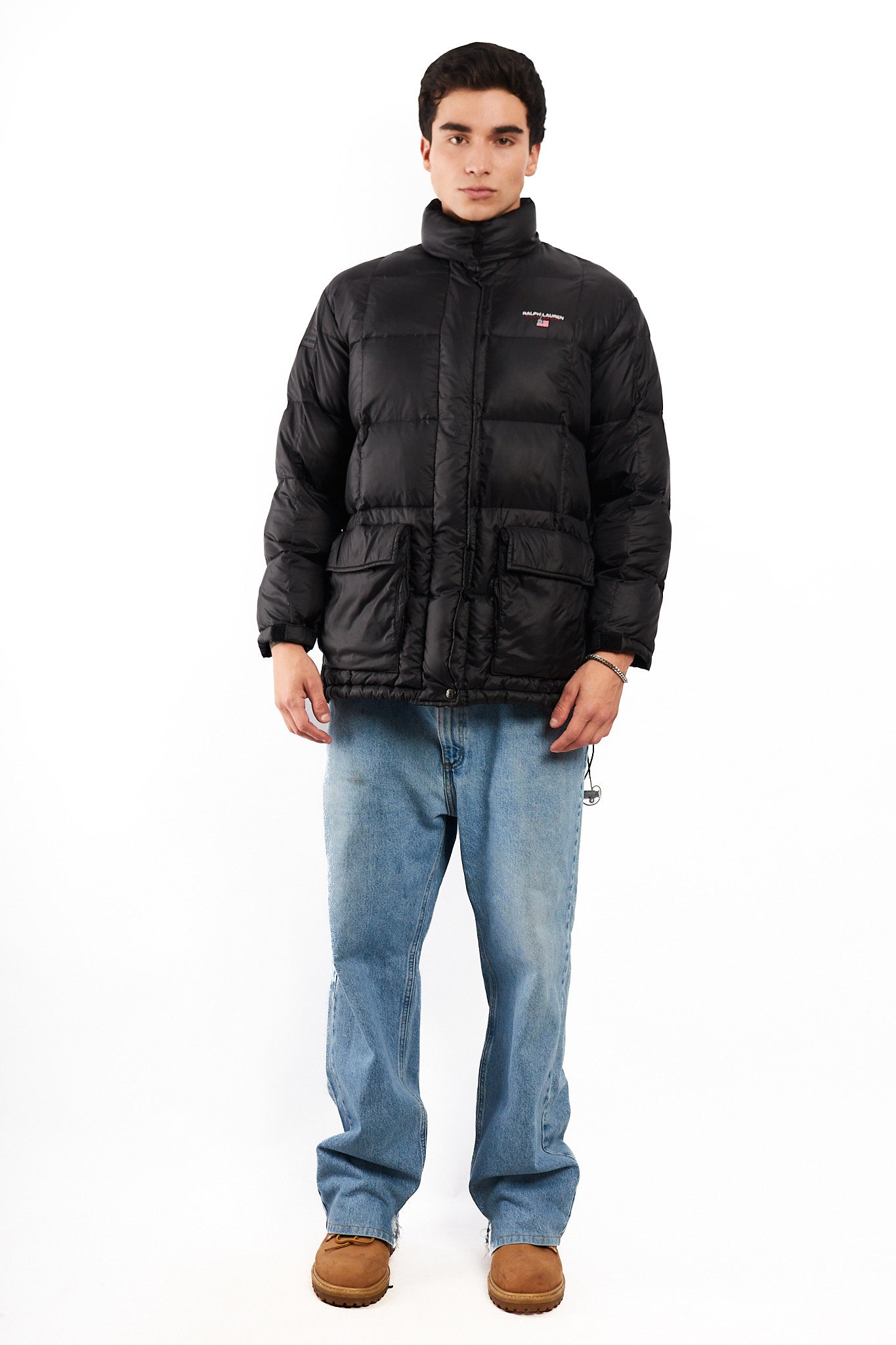 2000 Vintage Polo Spor RL Black Impermeable Down Puffer Jacket (M)