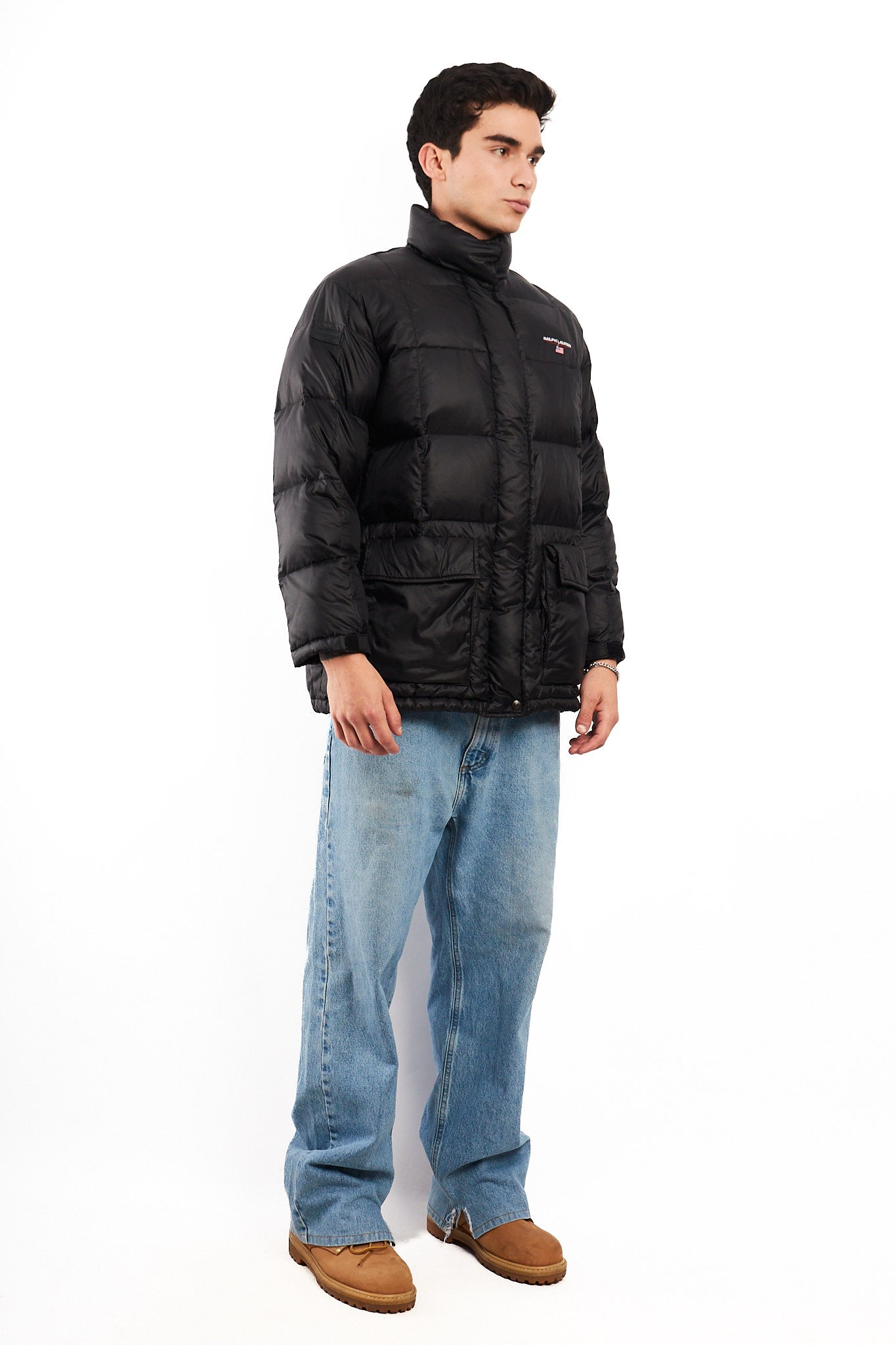 2000 Vintage Polo Spor RL Black Impermeable Down Puffer Jacket (M)