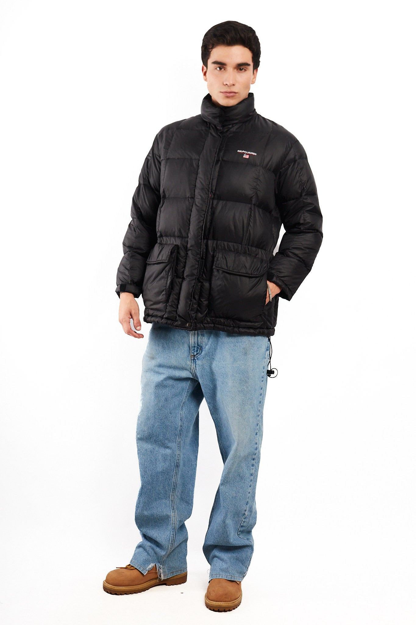 2000 Vintage Polo Spor RL Black Impermeable Down Puffer Jacket (M)