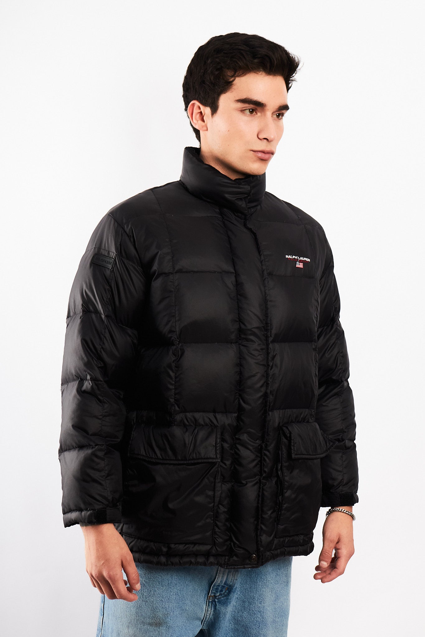 2000 Vintage Polo Spor RL Black Impermeable Down Puffer Jacket (M)
