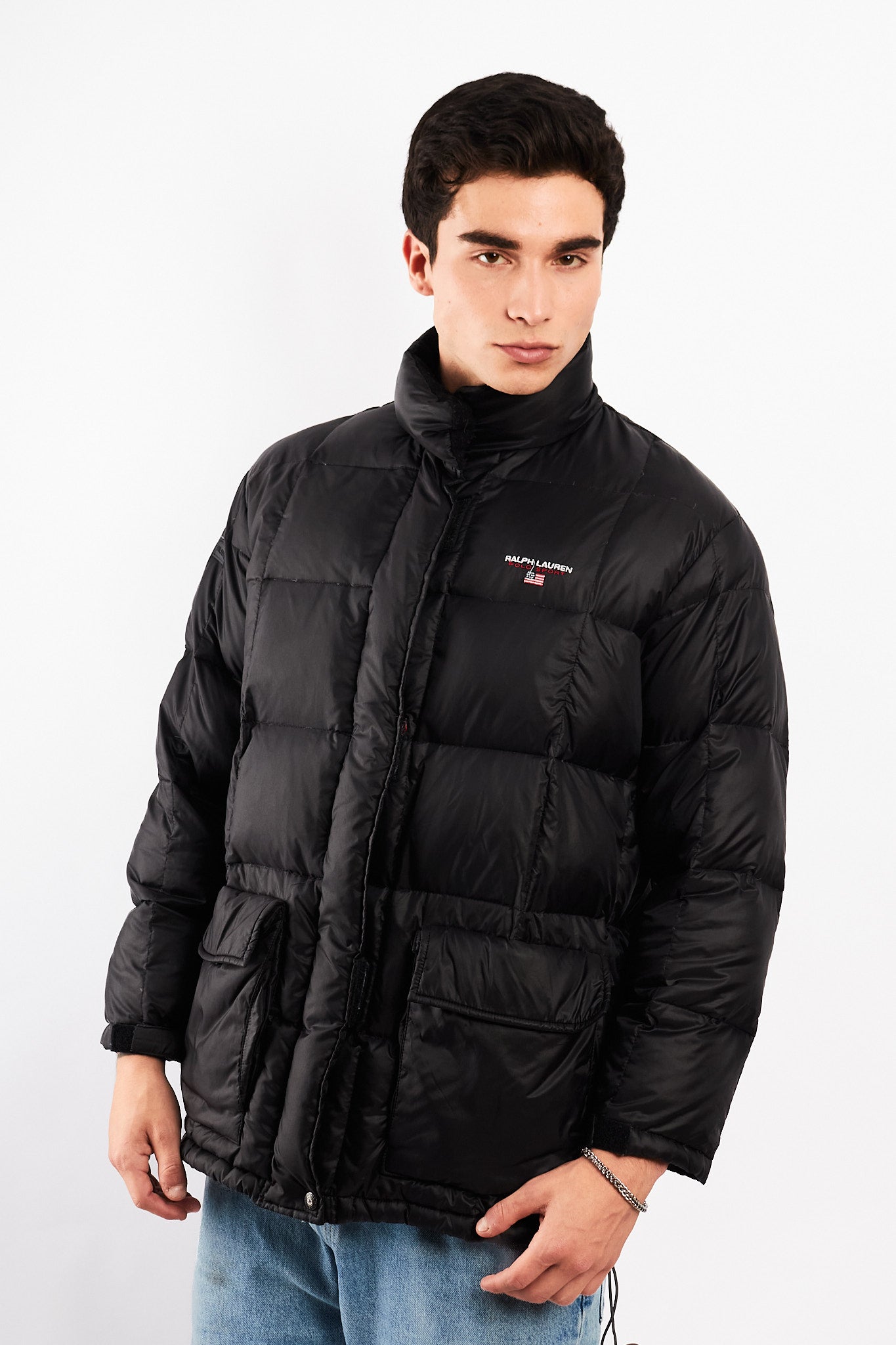 2000 Vintage Polo Spor RL Black Impermeable Down Puffer Jacket (M)