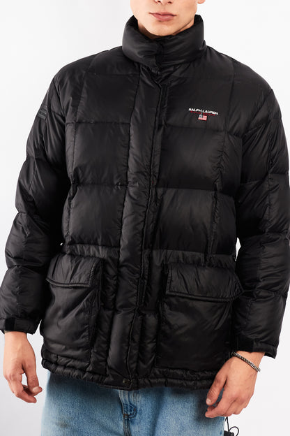 2000 Vintage Polo Spor RL Black Impermeable Down Puffer Jacket (M)