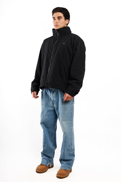 2000 Vintage Polo Ralph Lauren Black Impermeable Bomber Jacket (L/XL)
