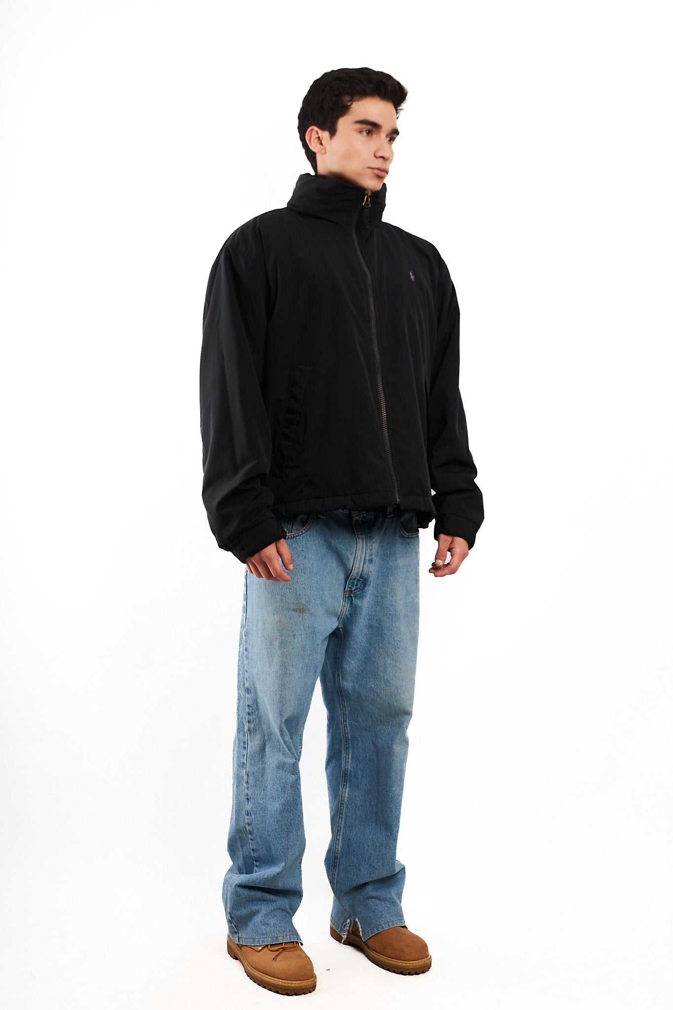 2000 Vintage Polo Ralph Lauren Black Impermeable Bomber Jacket (L/XL)