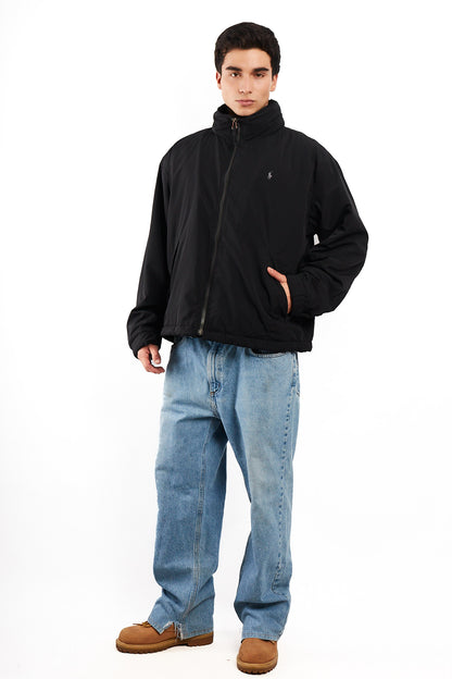 2000 Vintage Polo Ralph Lauren Black Impermeable Bomber Jacket (L/XL)