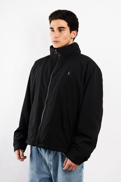 2000 Vintage Polo Ralph Lauren Black Impermeable Bomber Jacket (L/XL)
