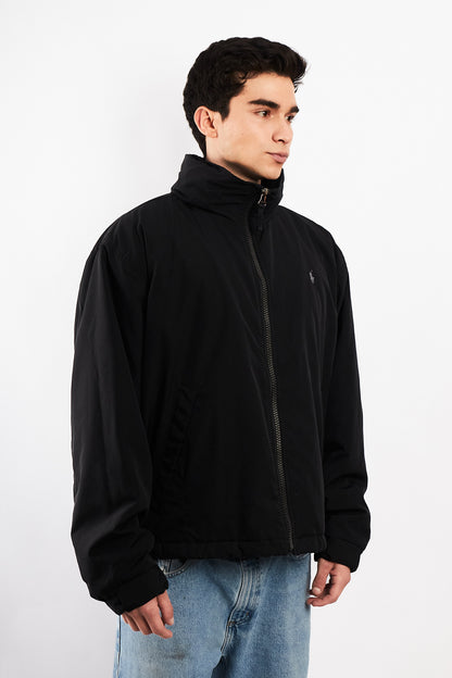 2000 Vintage Polo Ralph Lauren Black Impermeable Bomber Jacket (L/XL)