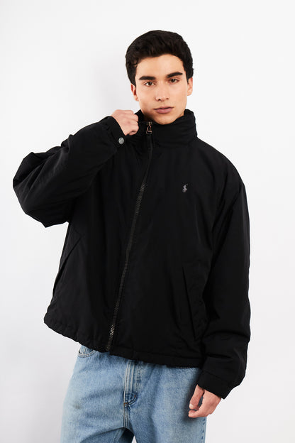 2000 Vintage Polo Ralph Lauren Black Impermeable Bomber Jacket (L/XL)