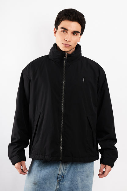 2000 Vintage Polo Ralph Lauren Black Impermeable Bomber Jacket (L/XL)