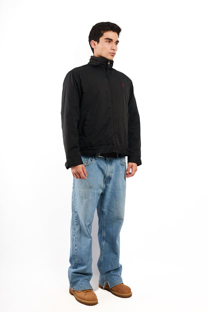 2000 Vintage Polo Ralph Lauren Black Impermeable Bomber Jacket (M)