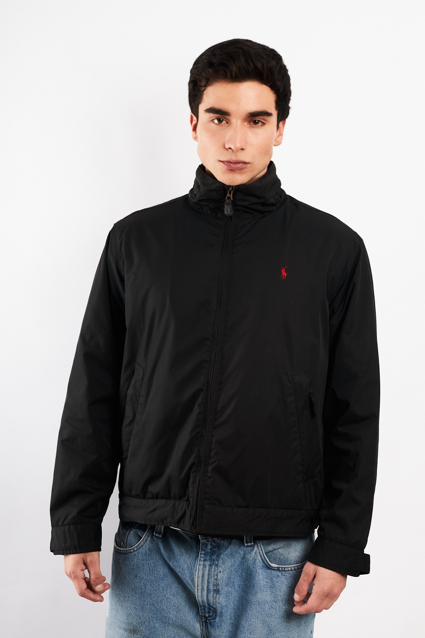2000 Vintage Polo Ralph Lauren Black Impermeable Bomber Jacket (M)
