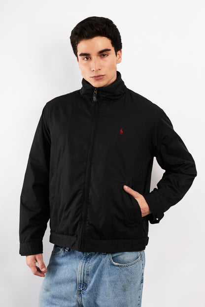 2000 Vintage Polo Ralph Lauren Black Impermeable Bomber Jacket (M)