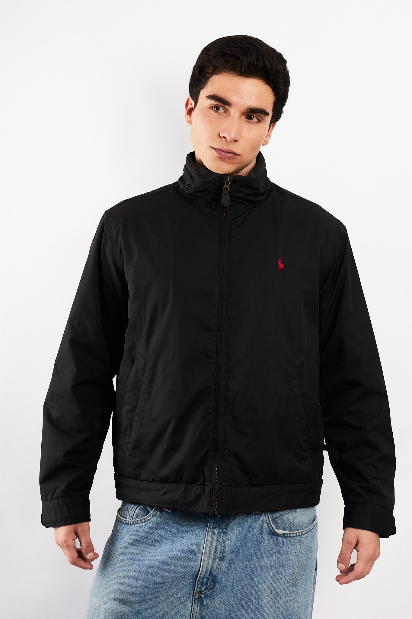 2000 Vintage Polo Ralph Lauren Black Impermeable Bomber Jacket (M)