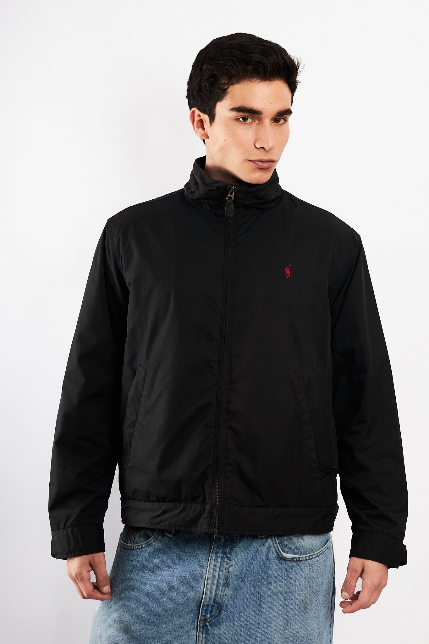 2000 Vintage Polo Ralph Lauren Black Impermeable Bomber Jacket (M)
