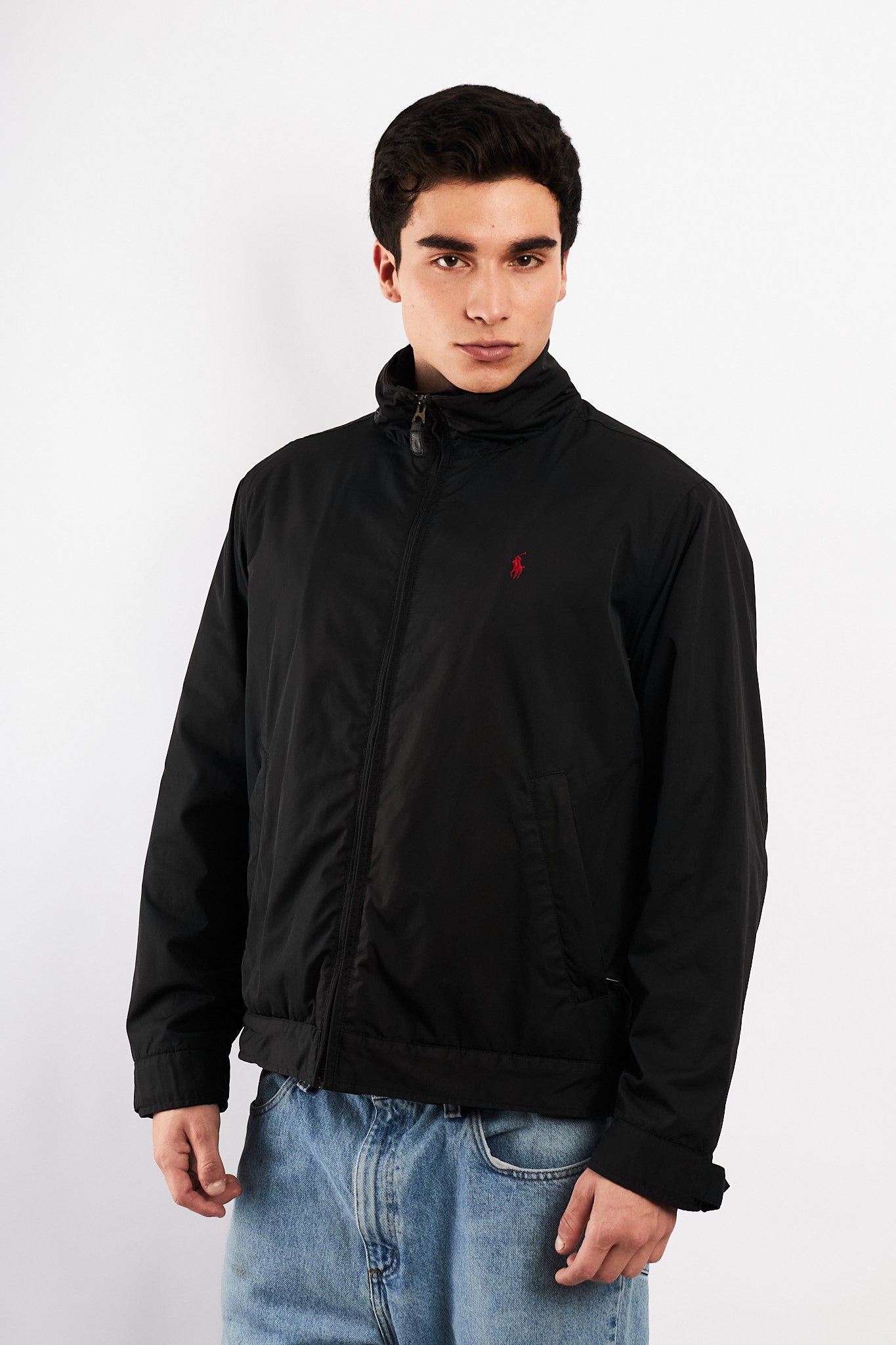 2000 Vintage Polo Ralph Lauren Black Impermeable Bomber Jacket (M)