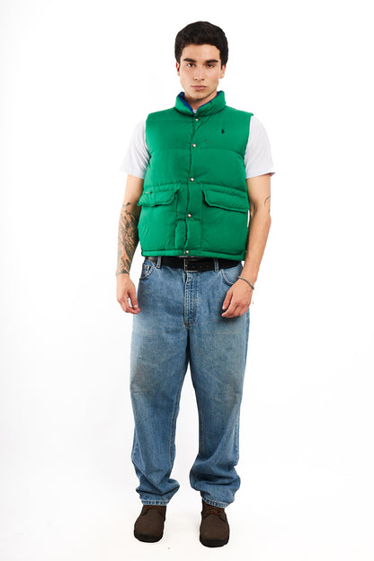 1990 Vintage Polo Ralph Lauren Reversible Down Puffer Vest (S/M)