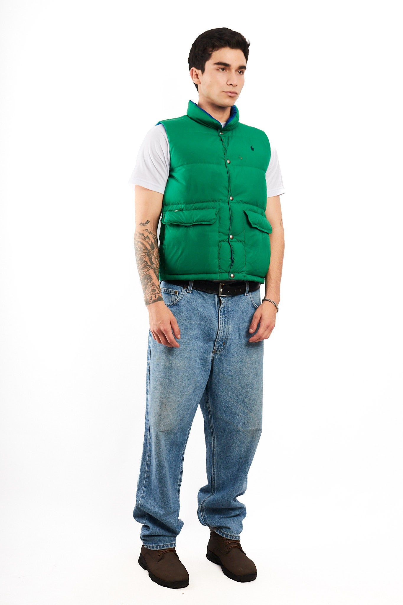 1990 Vintage Polo Ralph Lauren Reversible Down Puffer Vest (S/M)