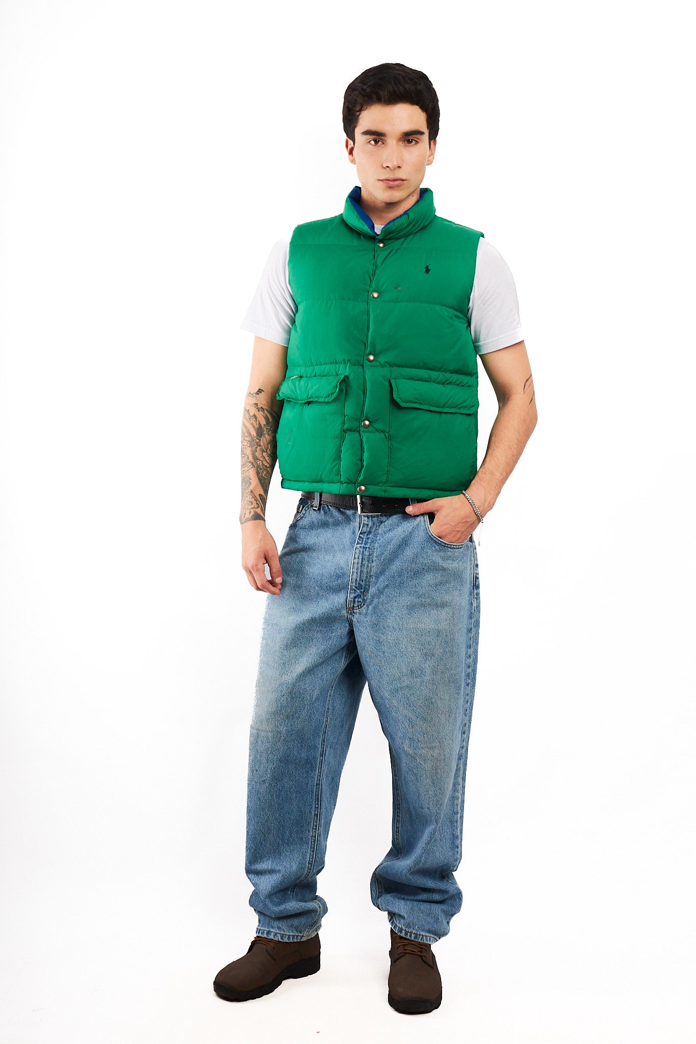 1990 Vintage Polo Ralph Lauren Reversible Down Puffer Vest (S/M)