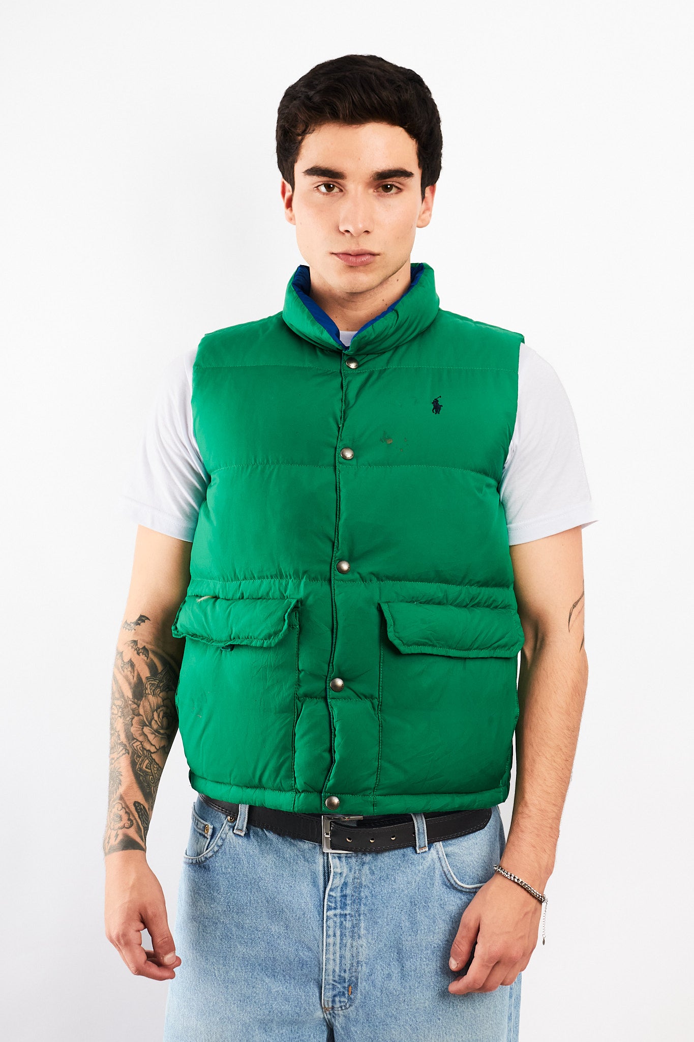 1990 Vintage Polo Ralph Lauren Reversible Down Puffer Vest (S/M)