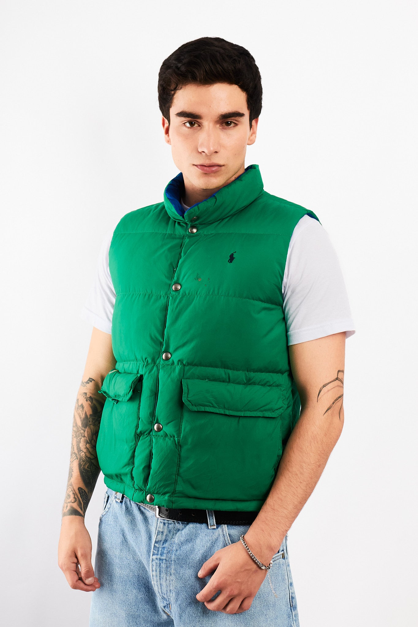 1990 Vintage Polo Ralph Lauren Reversible Down Puffer Vest (S/M)